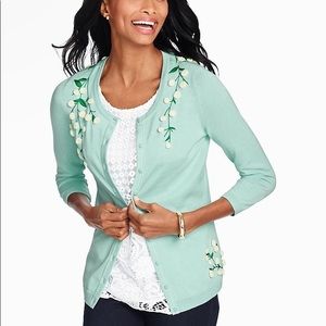 Talbots Cardigan with floral design